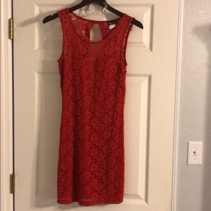 Burnt orange lace dress